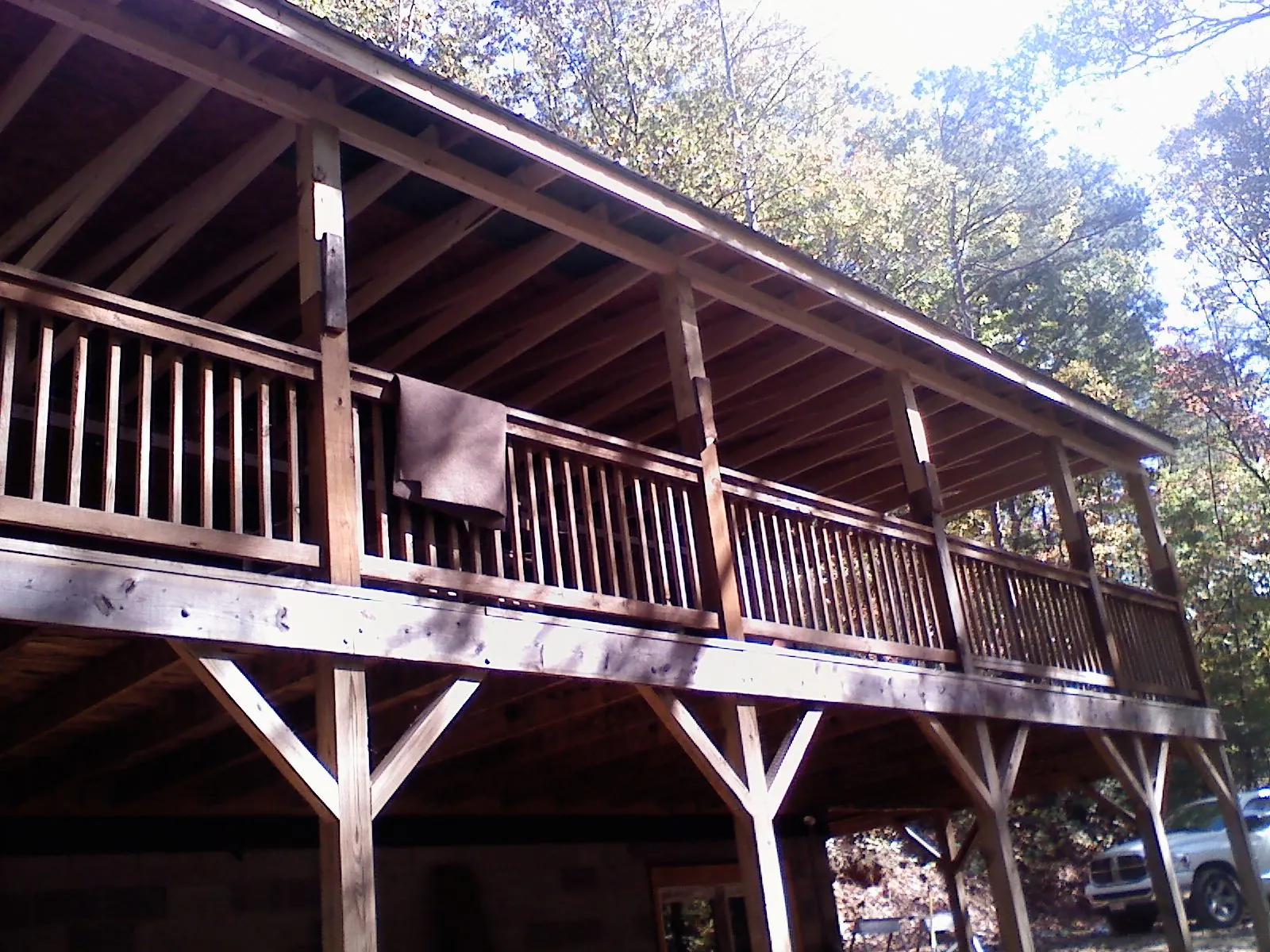 Timber framing under a new elevated porch and deck — Roof Leak Repair in Saxapahaw by Roofing Brothers